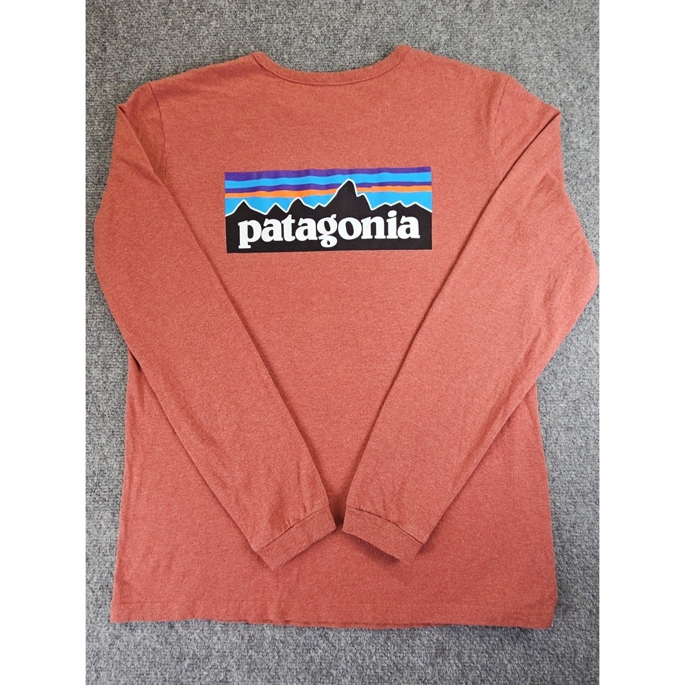 Patagonia Men's Meduim Responsibili-Tee Long Sleeve T-Shirt Regular Fit Red 1677